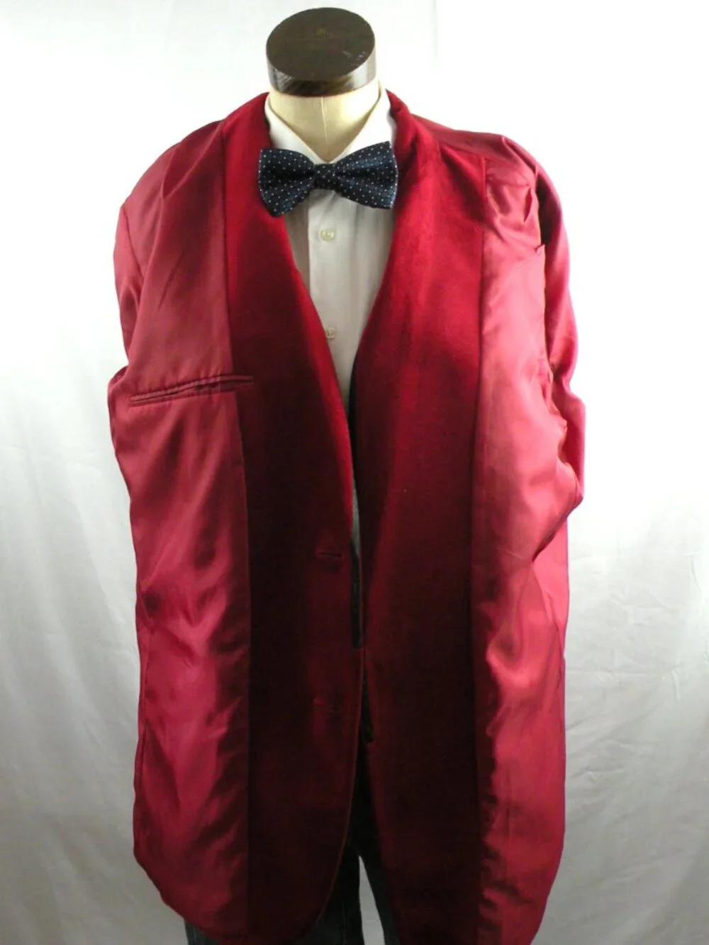 INC Red Velvet Sport Coat Smoking Jacket Blazer L 44
